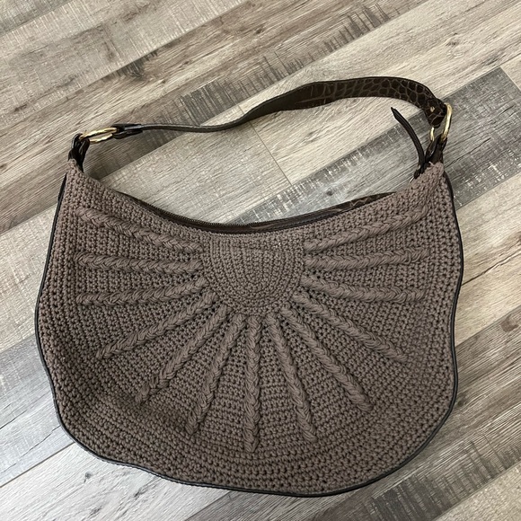 St. John Brown Sunburst Crochet Hobo Bag - Picture 2 of 12
